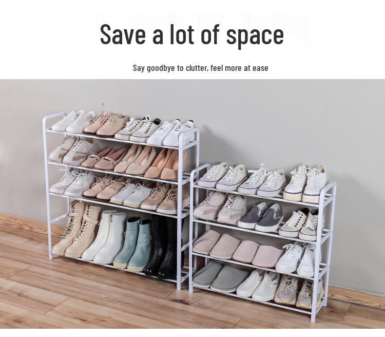 Modern Space-Saving Multi-Layer Shoe Rack: Punch-Free Assembly, Painted Finish for Living Room Storage