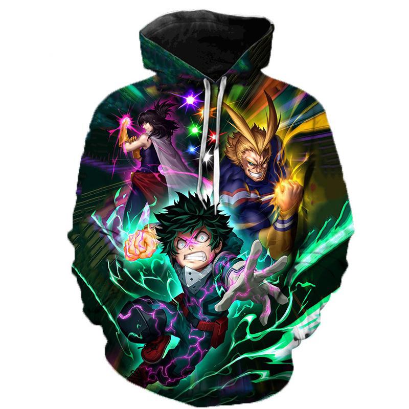 3D My Hero Academia Косплей Тодороки Аниме Толстовки Химико Тога Толстовки Boku No Hero Academia Izuku Midoriya Oversized Толстовка