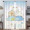 Шторы кухонные Sumikko Gurashi, 2 штуки, светонепроницаемые шторы для комнаты, 2 панели, украшение на Хэллоуин, шторы для домашнего интерьера