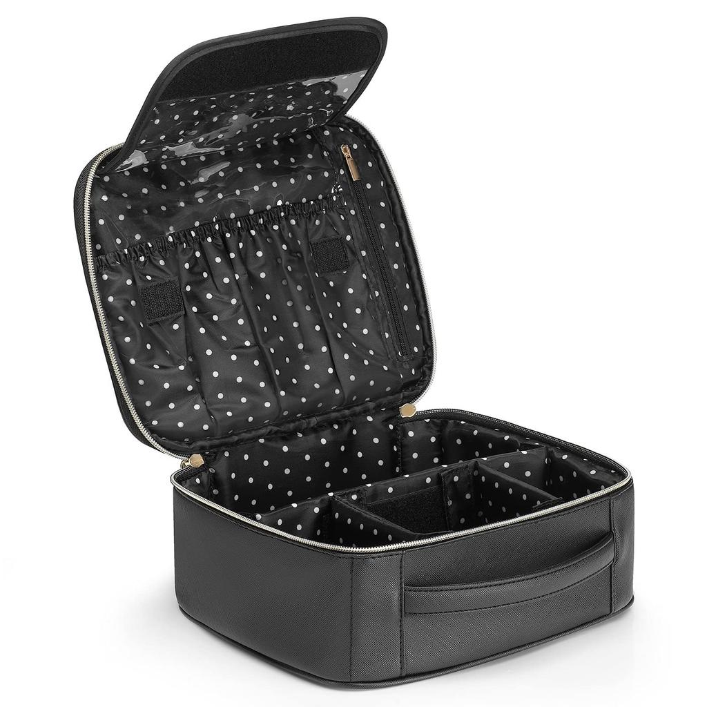 Portable Pu Cosmetic Bag, Cross Pattern, Multi-Functional Home Travel Toilet Bag, Waterproof Storage Bag.