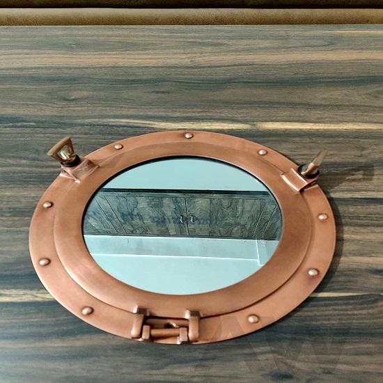 Handmade Aluminum Copper Antique Wall Mirror Porthole Nautical Ship Wall