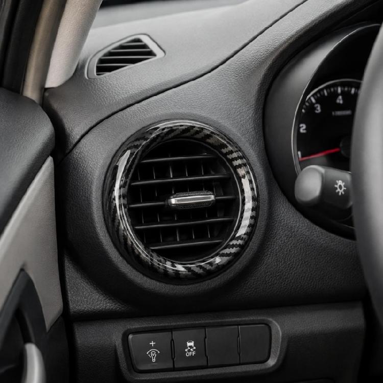 Декоративные накладки на панель приборов для MINI F55 F56 F57, Комплект из 4 штук, стиль Черный Углепластик, ABS, Кольца вокруг воздуховодов для стайлинга интерьера