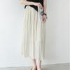 Women's Polka Dot Printed Skirt Summer High Waist A-Line Pleated Skirt Mid Length Half Skirt for Summer
