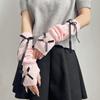 Student Kawaii Knitted Arm Cover Sweet Breathable Lolita Bow Decoration Long Pile Hand Sleeve Fingerless Gloves