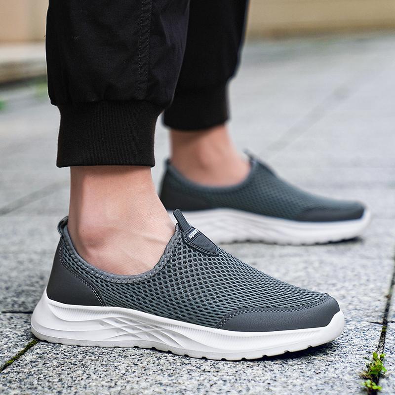 Men Running Shoes Summer Sneakers Mesh Breathable Lightweight Walking Casual Shoes Slip-On Driving Men Loafers Zapatos Casuales