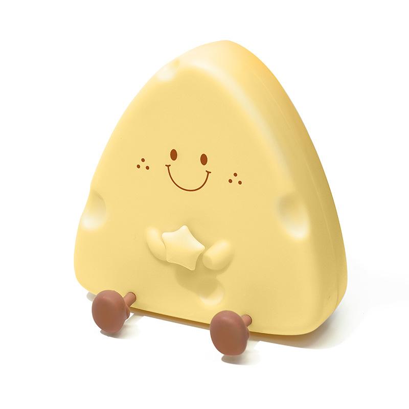 LED Cartoon Cheese Night Light USB Charging Bedroom Bedside Light Dormitory Gift Light Wake-up Light