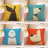 Cute Puppy Pattern Decorative Pillowcase Living Room Bedroom Square Cushion Pillowcase