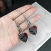 Gothic Mysterious Earrings Jewelry Blood Rose Heart-shaped Angel Pendant Earrings Ladies Retro Earrings