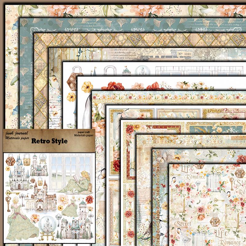 Грейс 12 Листов Ретро Европейский Замок DIY Бумага