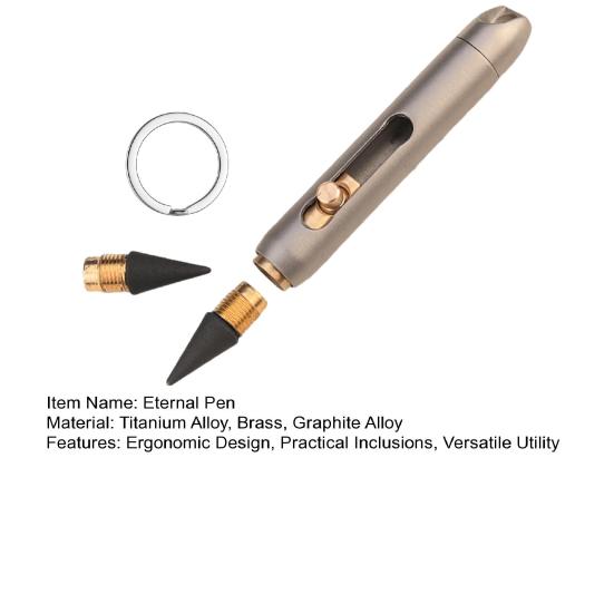 Шариковая ручка Eternal Pen Mini из титанового сплава со сменным стержнем EDC для плавного письма