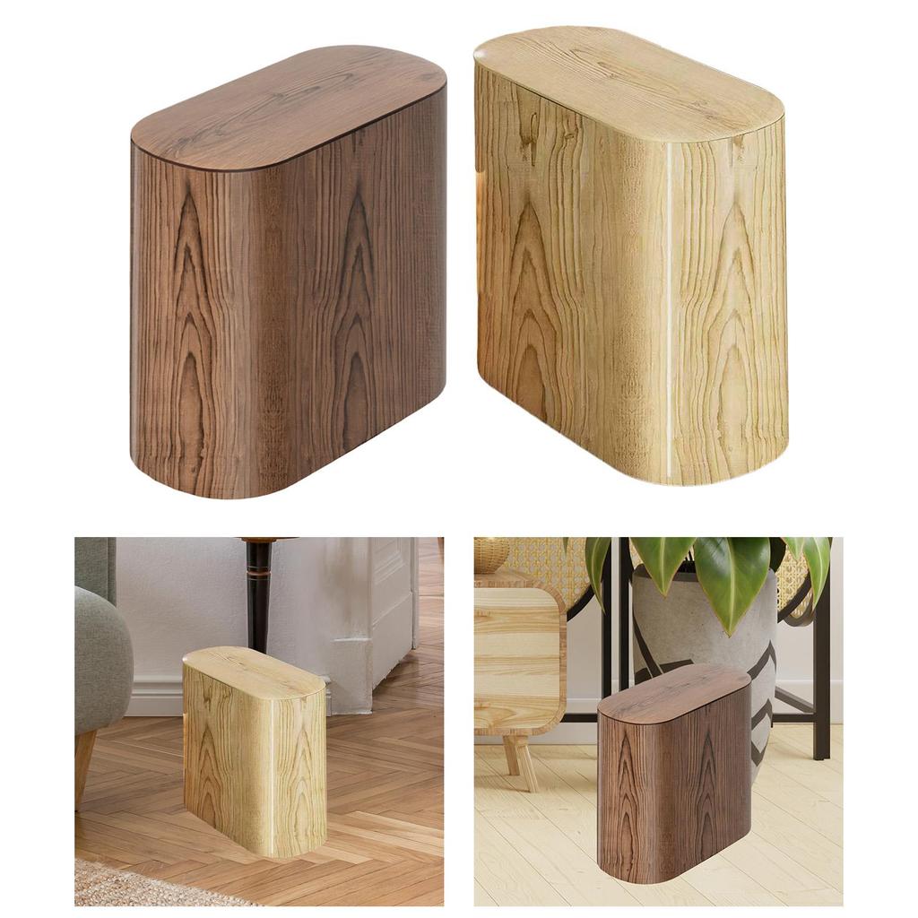 Trash Can Thin Waste Can Storage Bucket with Press Top Lid Wastebasket Waste Bin for Study Room Dorm Room Kitchen Narrow Spaces