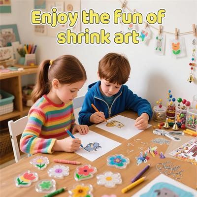 Набор Shrinky-Dink Листы 186 Штук Набор для Брелоков Shrinky Листы 25 Листов Shrinky Пластиковая Бумага, Кисточки Для Поделок Маркировка