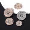 10pcs Diamond-studded Buttons Super Cool Rhinestone Grains 4-hole Metal Buttons Clothing Decorative Buttons