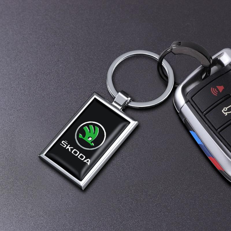 BBIC7 Металлические Брелоки Кольца Брелок с Логотипом Автомобиля Для Skoda Octavia Kodiaq Fabia Superb Karoq Yeti Rapid Mk3 Автомобильные Брелоки Аксессуары 6a