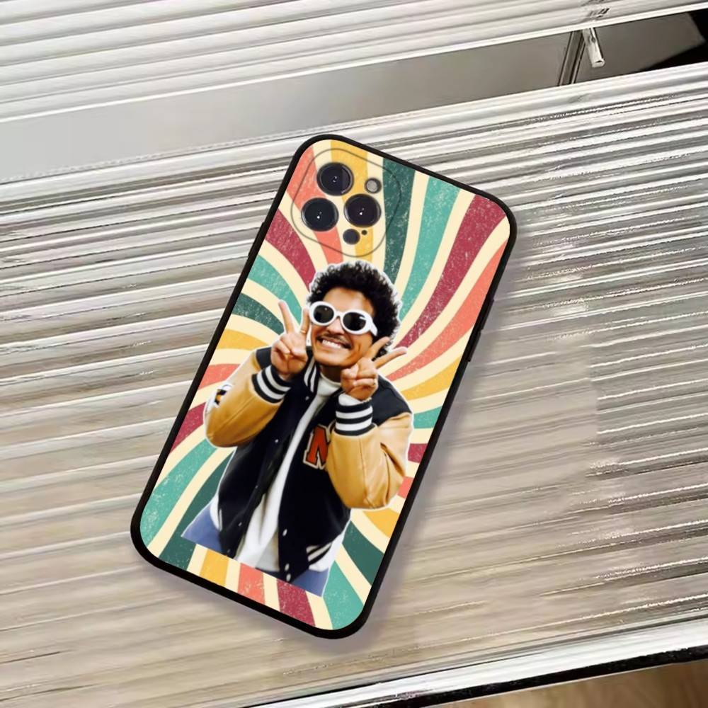 Чехол для телефона с певцом Бруно Марсом Для iPhone 17,16,15,14,13,12,11 Plus,Pro Max,XS,Мягкий черный чехол