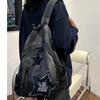 Школьная сумка новый градиентный washed denim рюкзак повседневный универсальный студенческая сумка большая вместимость простой тренд рюкзак