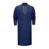 Men's Kaftan Robe O-Neck Long Sleeve Abaya Breathable Button-up Thobe Arabic Ihram Clothing for Casual Occasions Prayers