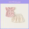 Girl Summer Dress Set With Cotton Fabric And Cartoon Butterfly Bow For Ages 3 To 8