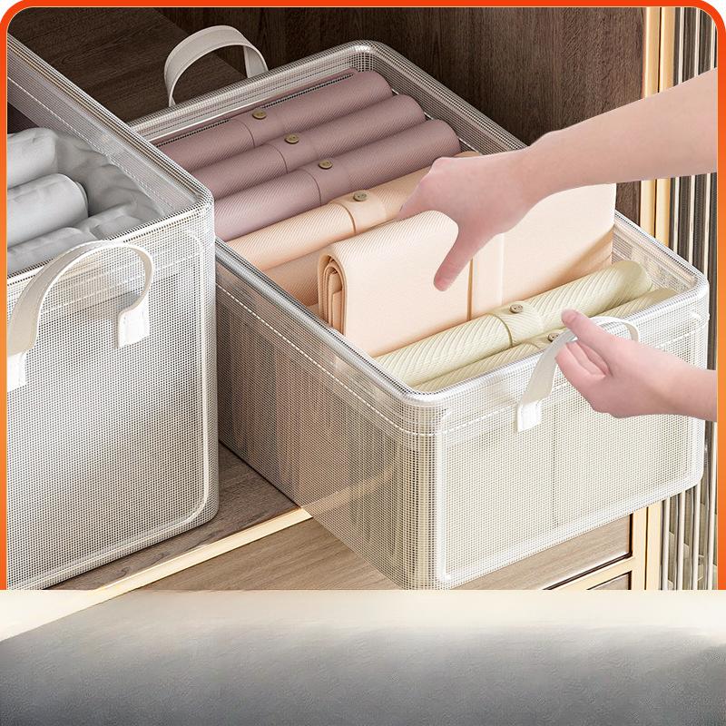 Коробка для хранения, бытовая настольная одежда, брюки, многослойная прозрачная складная корзина для хранения, коробка для хранения в спальне