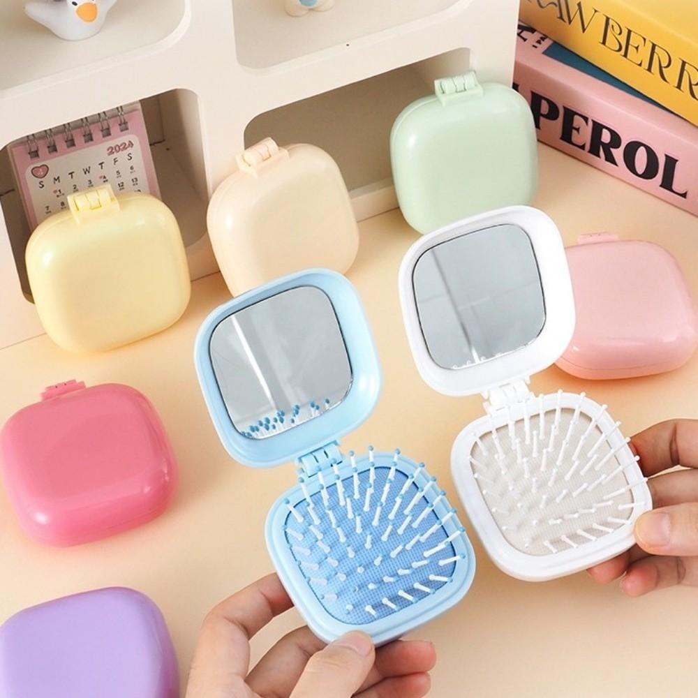 Lightweight Folding Comb with Mirror Detangling Hair Brush New Air Cushion Hair Comb For Women