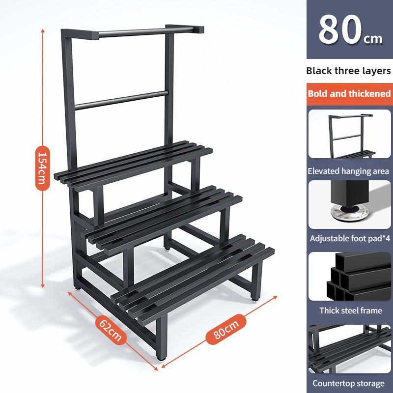 Садовая стойка для комнатных растений из нержавеющей стали, металлическая водонепроницаемая стойка для цветов, многоуровневая полка-лестница