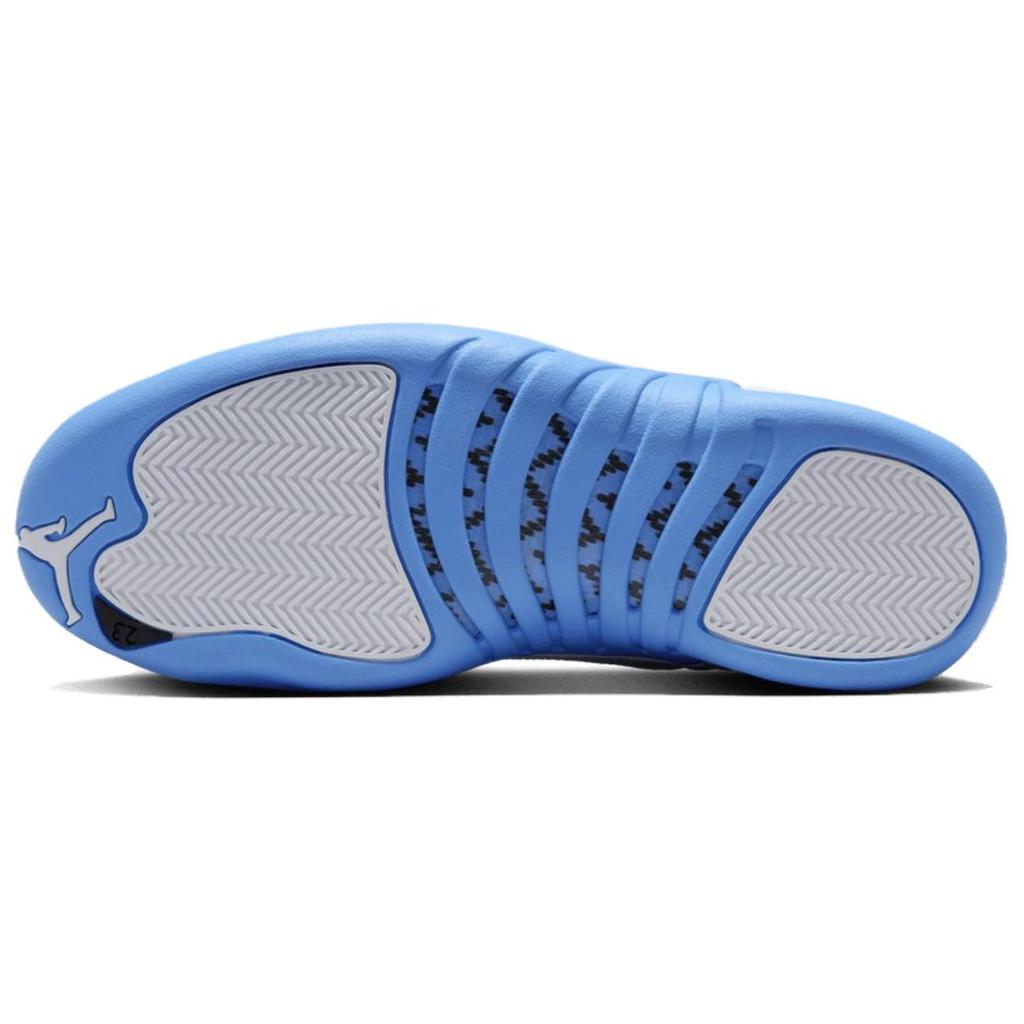 Air Jordan 12 Retro Melo 2025 Мужские кроссовки Белый Университетско-Синий Металлик-Серебристый CT8013-112