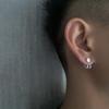 Silver Plated Hip Hop Korean Hoop Earring Geometric Stud Earring Men Earring Ear Jewelry