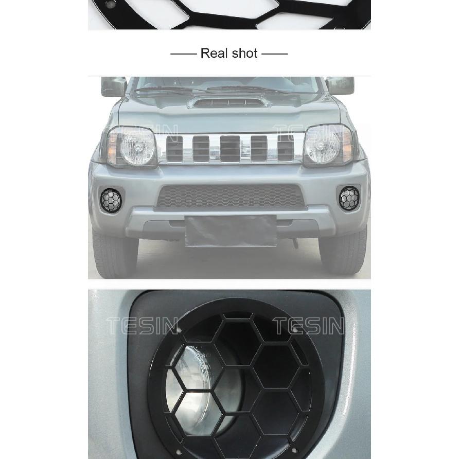 TESIN Car Front Fog Light Lamp Hoods Protector Cover For Suzuki Jimny 2012-2017 Foglight Decoration Guard Exterior Accessories