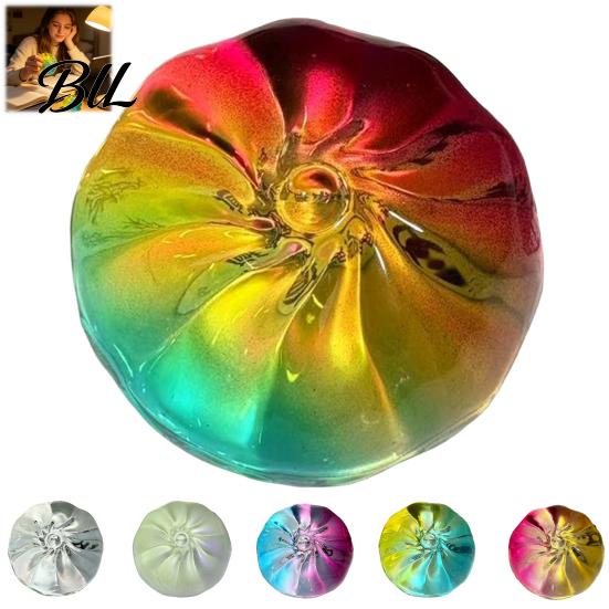 Colorful Decorative Art Piece Bun Squeeze Toys for Stress Relief, Soft TPR Sensory Fine Texture Glass Craft Fidget Toys, Decompression Office