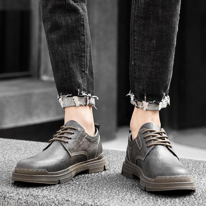 Мужская кожаная повседневная обувь первого слоя, универсальная износостойкая рабочая обувь, нескользящая походная обувь для скалолазания