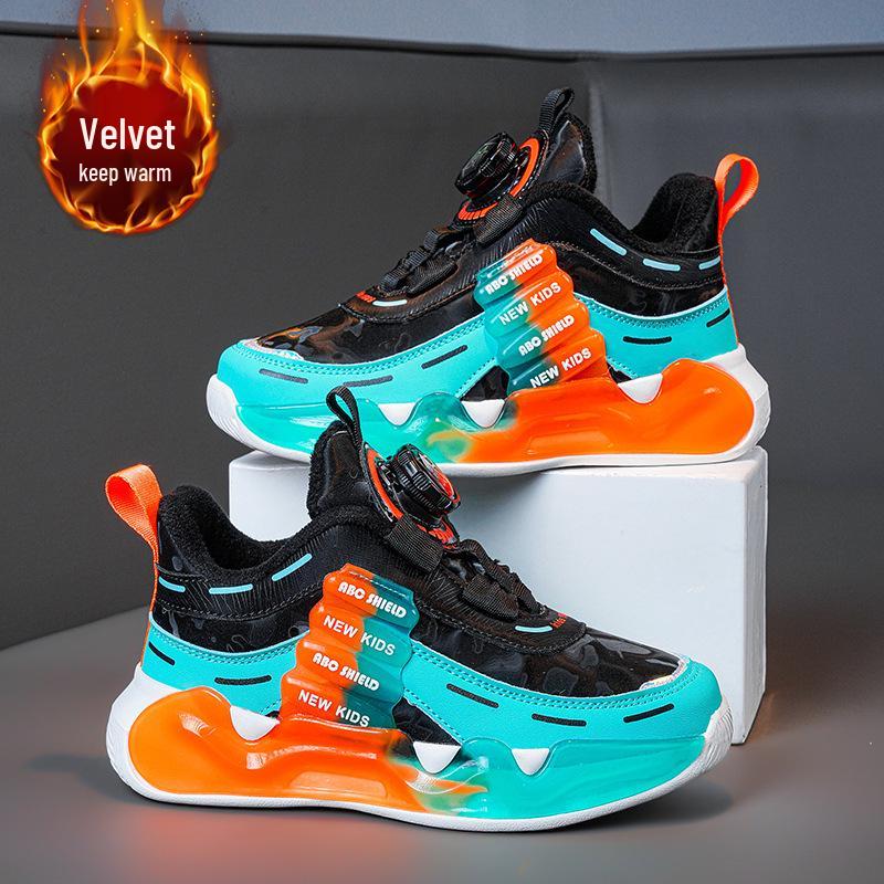 Мальчиковые Красные Зимние Спортивные Ботинки на Флисовой Подкладке для Нового Года