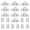 Rectangular Pad Eyes, 10-Piece Set with 20 Screws, Eye Plate, Stainless Steel Loop, 304 Stainless Steel, M5, Ceiling Hook, U-Shaped, Fixing Ha