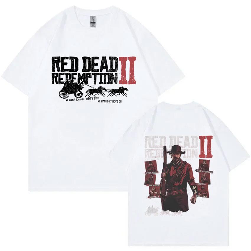 Игровой Футболка Red Dead Redemption 2 Мужская Женская Повседневная Винтажная Хлопковая С Коротким Рукавом Футболки Унисекс Модная Оверсайз Футболка