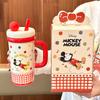 Cute Mickey Large Capacity Ice Ba Cup Girls High Value Straw Water Cup Children's Birthday Gift