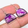 Серьги из чистого серебра 925 пробы с натуральным бразильским аметистом 1,50 дюйма t8e66