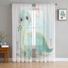Cute Little Dinosaur Sheer Window Curtains For Living Room Bedroom Modern Voile Tulle Curtains Fabric Drapes For Kitchen
