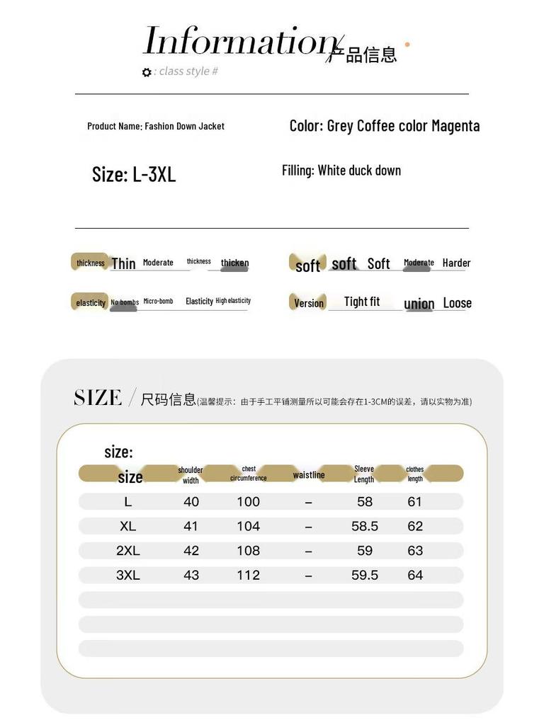 AIXUANMI Women's Elegant Short Down Jacket