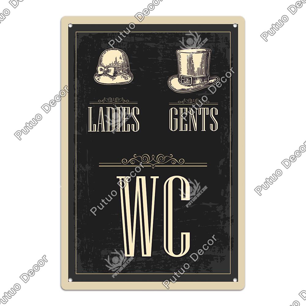 Декор 1 шт. Металлический Знак для Туалета - Ретро Жестяная Ванная Комната Табличка Настенные Плакаты Украшения