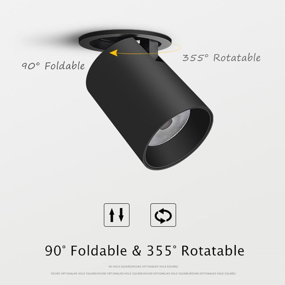 LED Downlight Dimmable Embedded Foldable Ceiling Lamp Spot Adjustable Nordic Lighting 7W 12W Indoor Kitchen Folding Spotlights