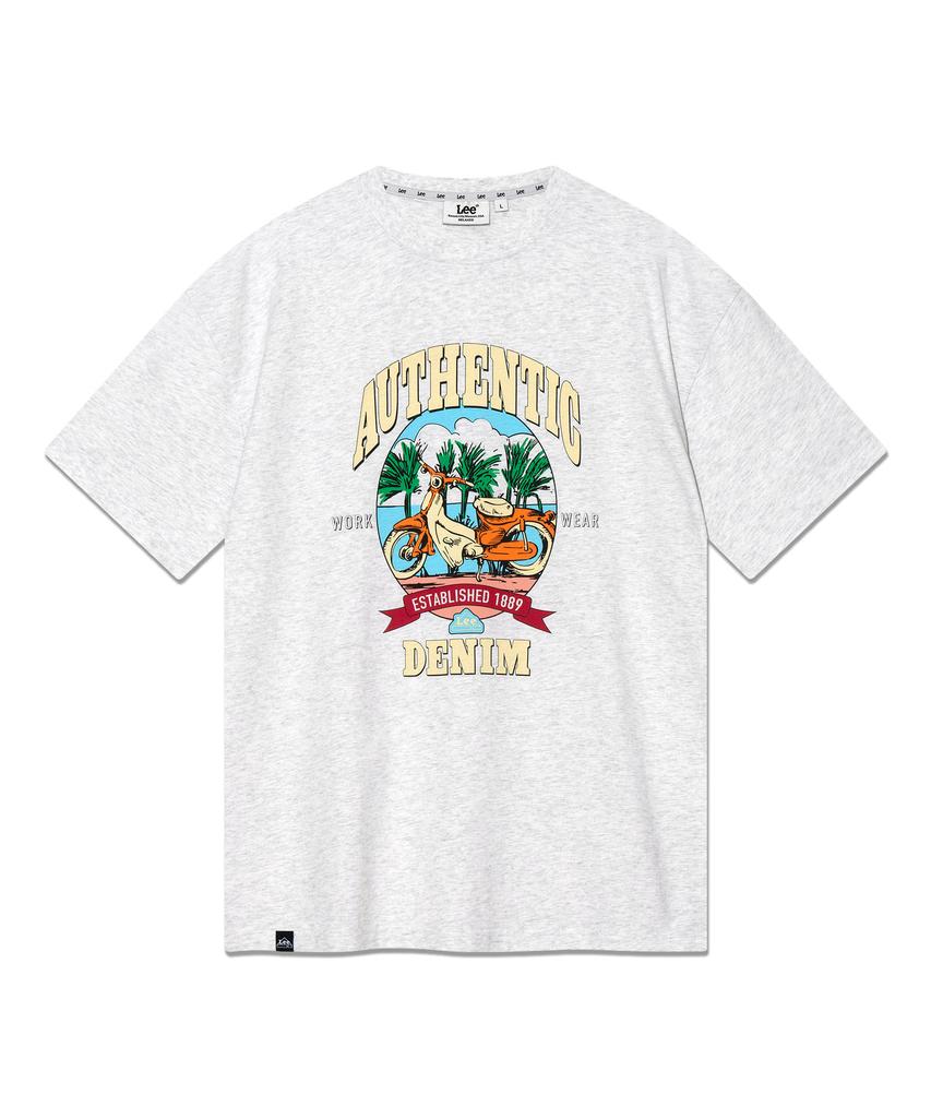 LEE Authentic Riders Graphic T-Shirt Light Grey