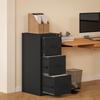 Minimal Document Filing Cabinet with 3 Drawers with Adjustable Bar, in Steel, 36.5x46.2x99 cm, Black