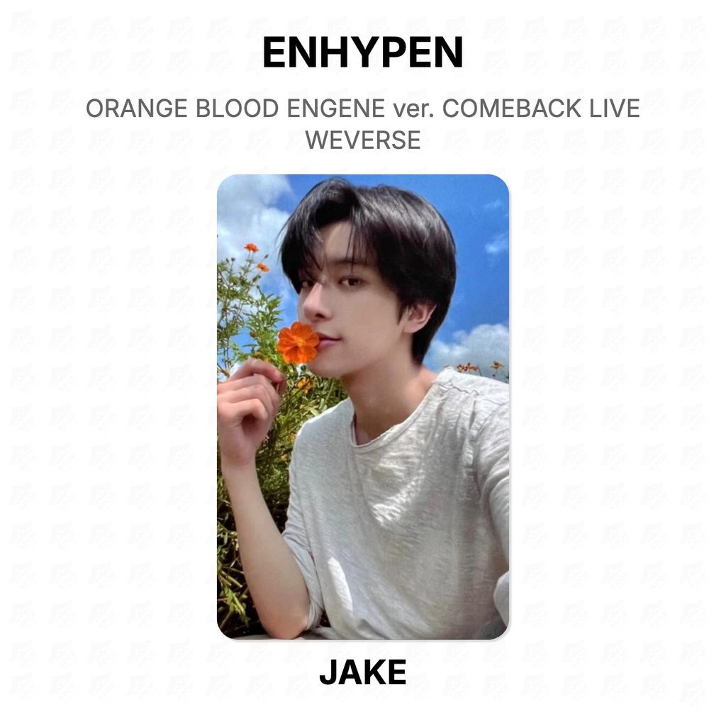ENHYPEN ORANGE BLOOD ENGENE версия. Официальная фотокарточка COMEBACK LIVE WEVERSE