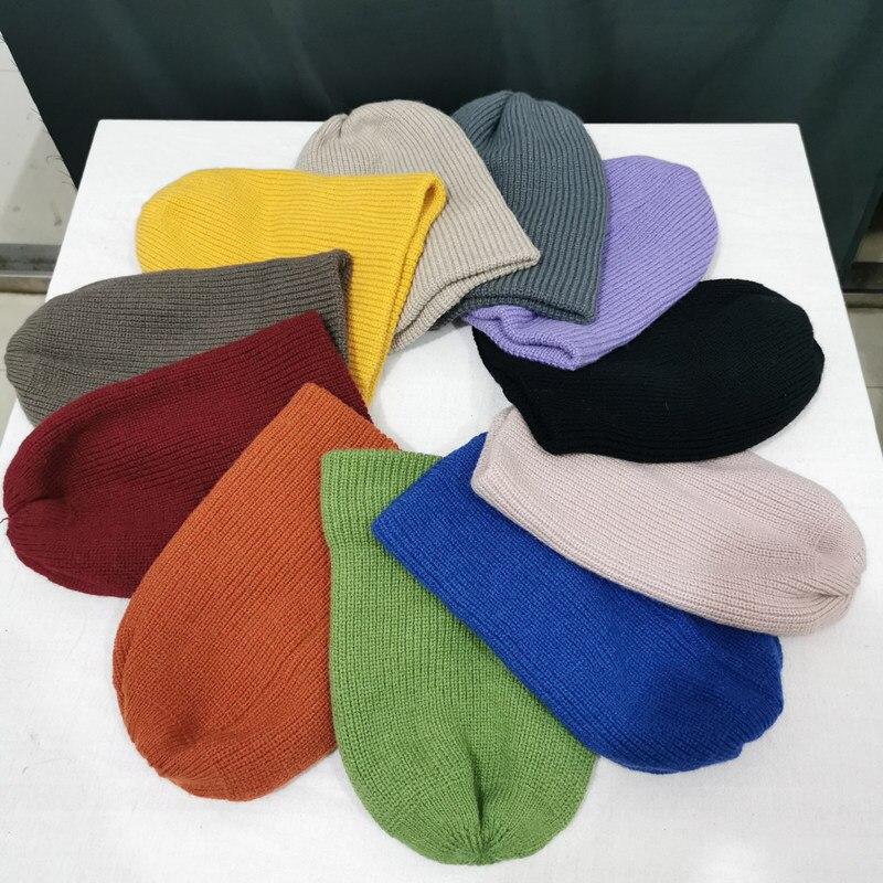New Winter Hats For Woman Casual Candy Color Beanie For Women High Quality Warm Knitted Hat Streetwear Outdoor Woolen Hat