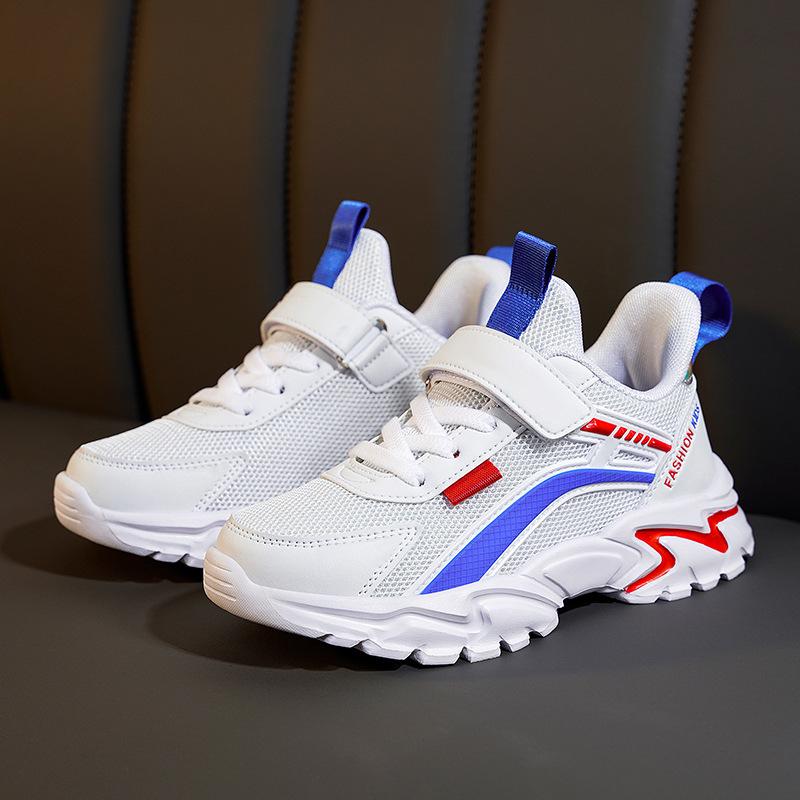Boys Shoes 2025 Summer New Middle and Large Children Boys Net Shoes Little White Shoes Student Breathable Mesh Sneakers
