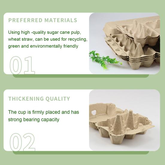 40Pcs Egg Tray Paper Pulp Shock-Proof Design Bulk 6/8/10/12/15 Count Natural Cardboard Egg Cartons Reusable Eco-Friendly Stackable Egg Storage