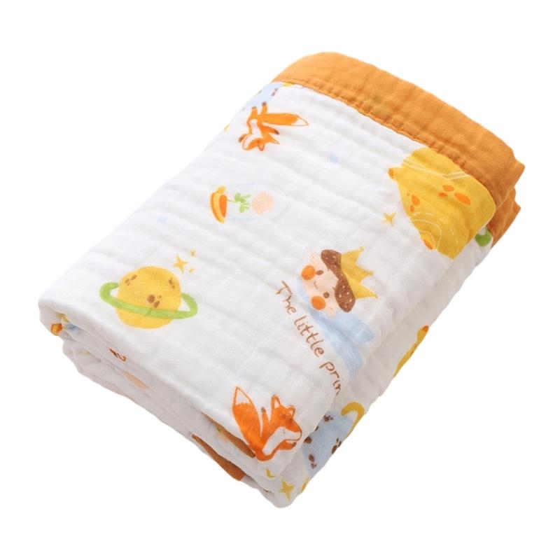 Large Size Infant Bath Blanket High Density Gauze Bath Towel 6-layer for Delicate Skin Quick Drying and Breathable