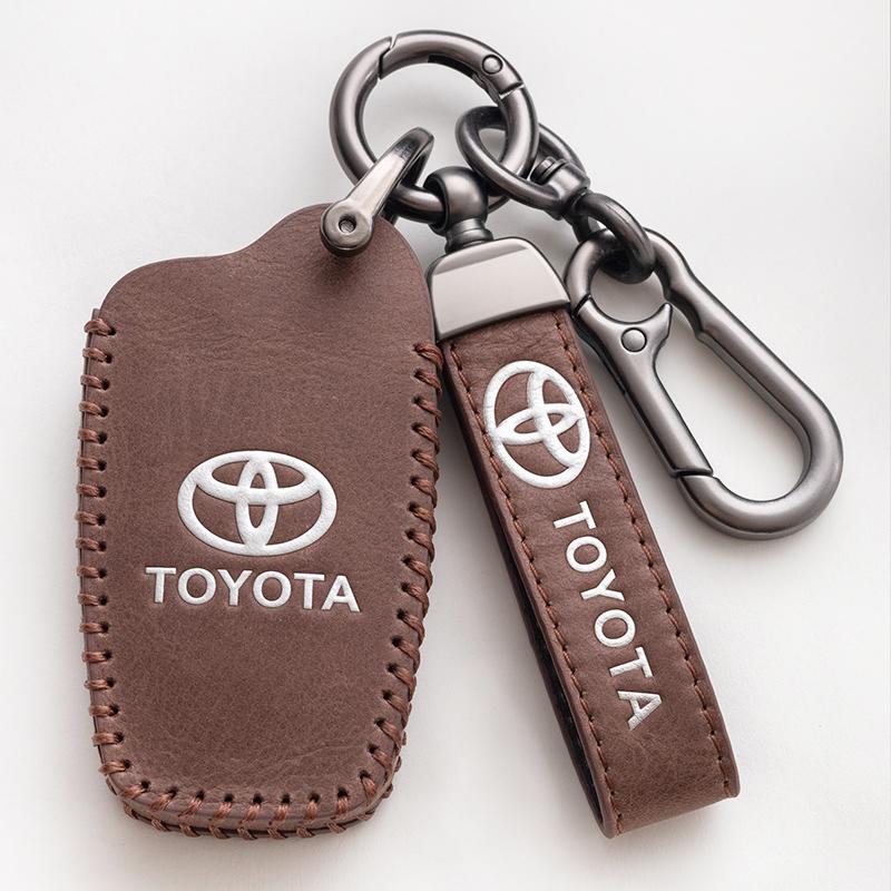 Leather Car Smart Remote Key Case Cover Holder Shell Fob For Toyota Corolla Prius Camry CHR C-HR RAV4 Altis Land Cruiser Prado