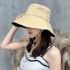 Женская шляпа от солнца с широкими полями, шляпа-ведро, двусторонняя кепка SLT-DS19