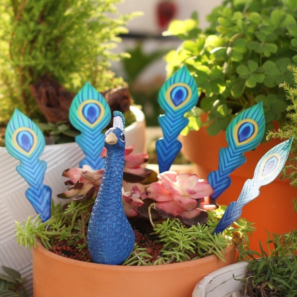 Splicing Design Garden Peacock Stakes Detachable Resin Peacock Figurine Backyard