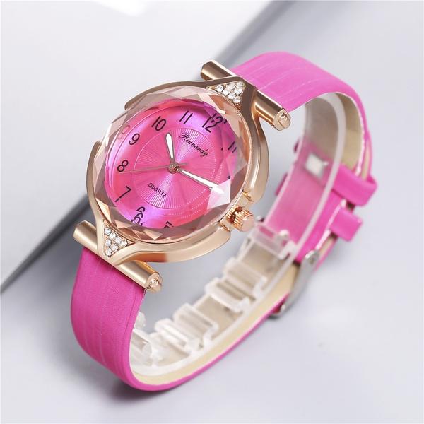 Минималистичные кожаные часы для женщин, повседневное платье, кварцевые часы, женские кристаллы, элегантные наручные часы